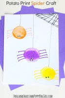 Potato Print Spider Craft for kids