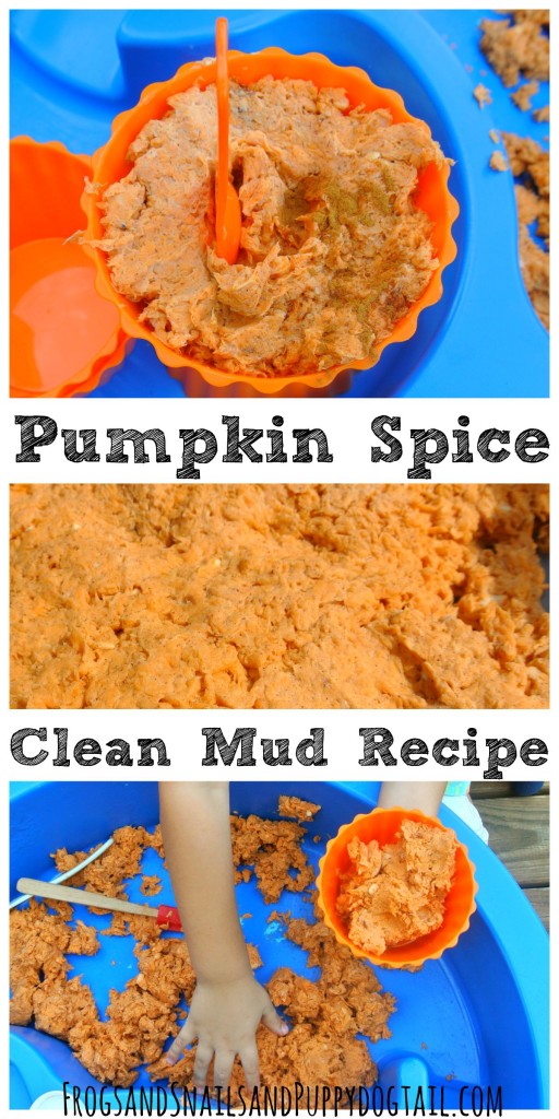 pumpkin spice clean mud recipe fall sensory play idea 