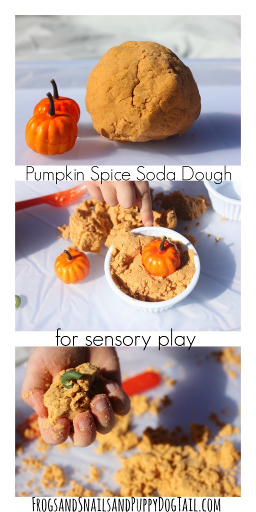pumpkin spice soda dough play recipe for sensory play