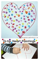 q-tip heart paintings for kids