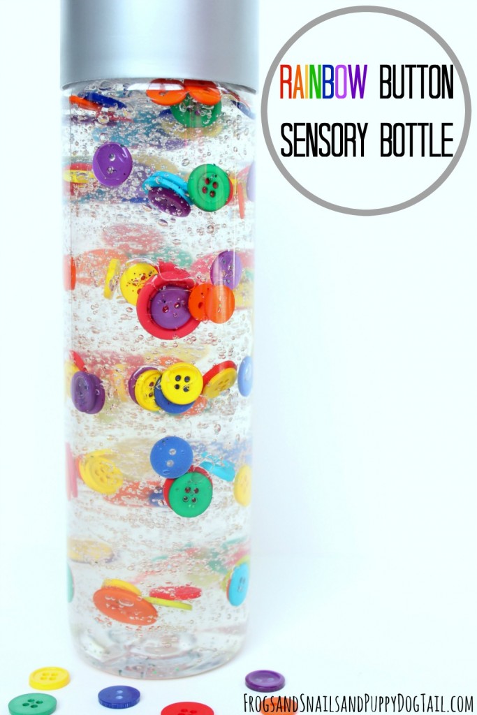 rainbow button sensory bottle 