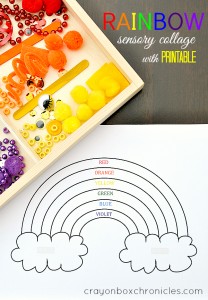 Rainbow sensory collage activity for St. Patty's Day