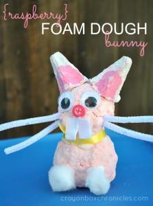 Raspberry Foam Dough Bunny Invitation to Create and Play