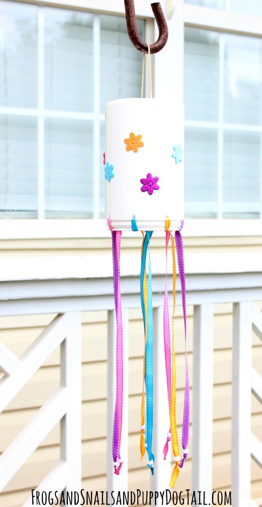 recycled container kid made wind chime 