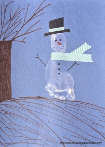 Footprint Snowman Craft for Kids by FSPDT