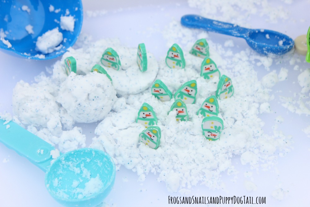 snowmen counting in frozen dough 