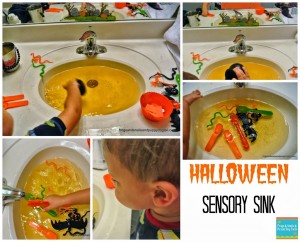 Halloween Sensory Sink- fun hands on play for kids by FSPDT