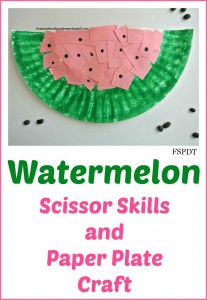 Watermelon Scissor Skills and Paper Plate Craft
