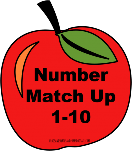 Apple Number Match Up Activity for Kids