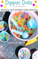 Dippin Dots Ice Cream Shop sensory and pretend play activity idea for kids