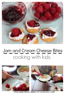 Jam and cream cheese bites cooking with kids