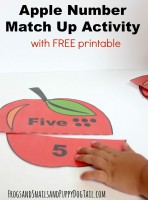 Apple Number Match Up Activity for Kids and Free Printables