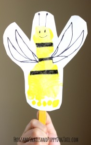 Bee Footprint Puppet for kids