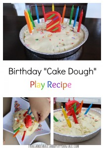 Birthday Cake Dough Play Recipe for sensory play