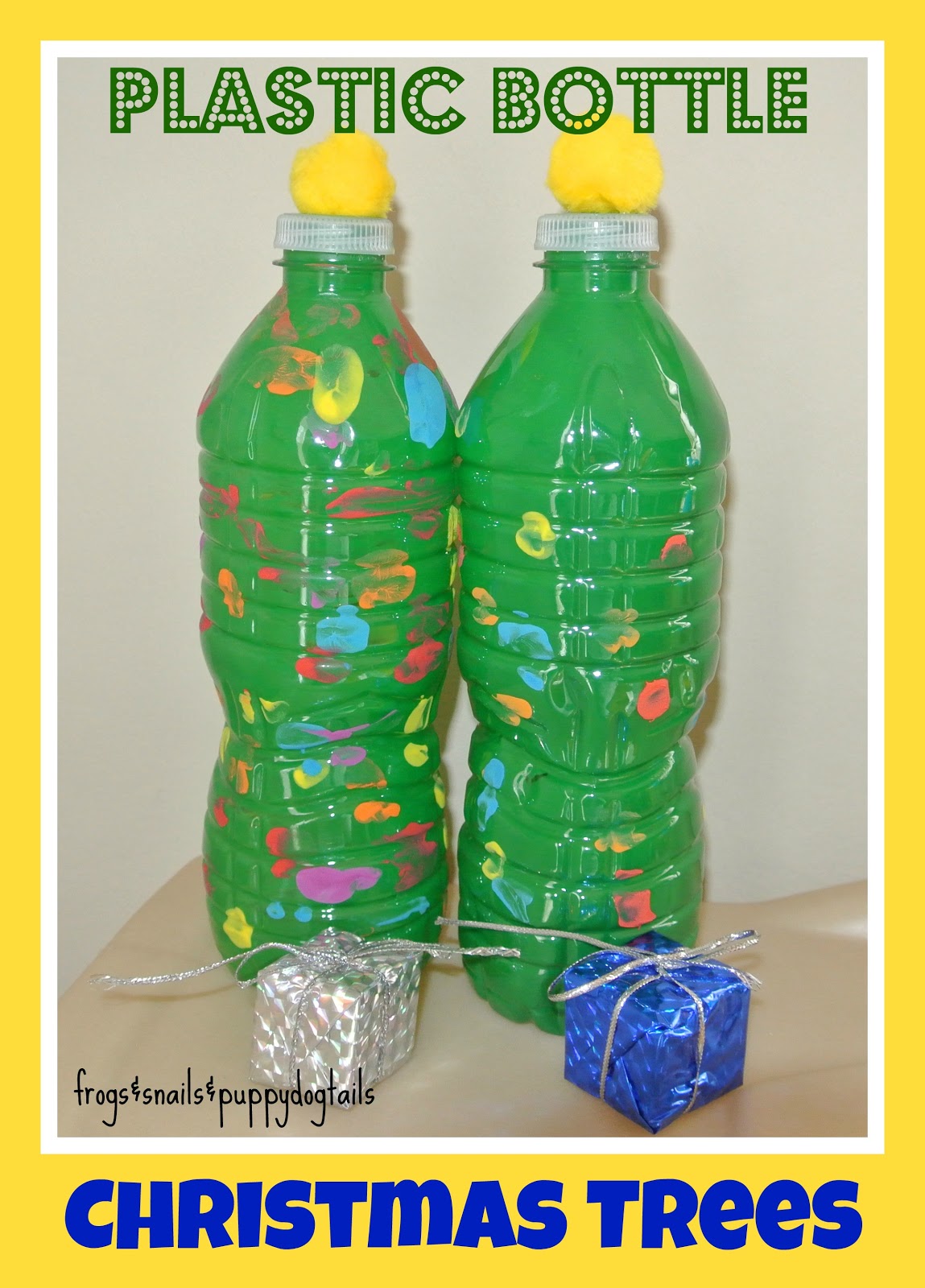 Water Bottle Christmas Trees- fun craft for the kids - FSPDT