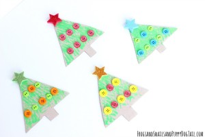 fork painted christmas tree craft