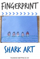 fingerprint shark art for kids