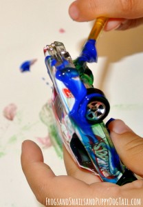 Hot Wheel Painting Activity for Kids