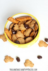kid made sweet and salty snack mix
