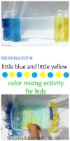 little blue and little yellow color mixing activity for kids. Fun simple science activity to go with this book.