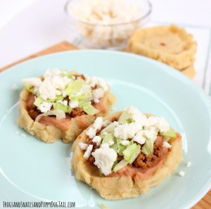 mexican sopes with beef and beans