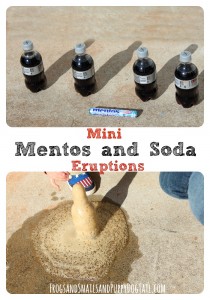 mini mentos and soda eruptions