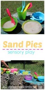 sand pies sensory play activity idea for kids