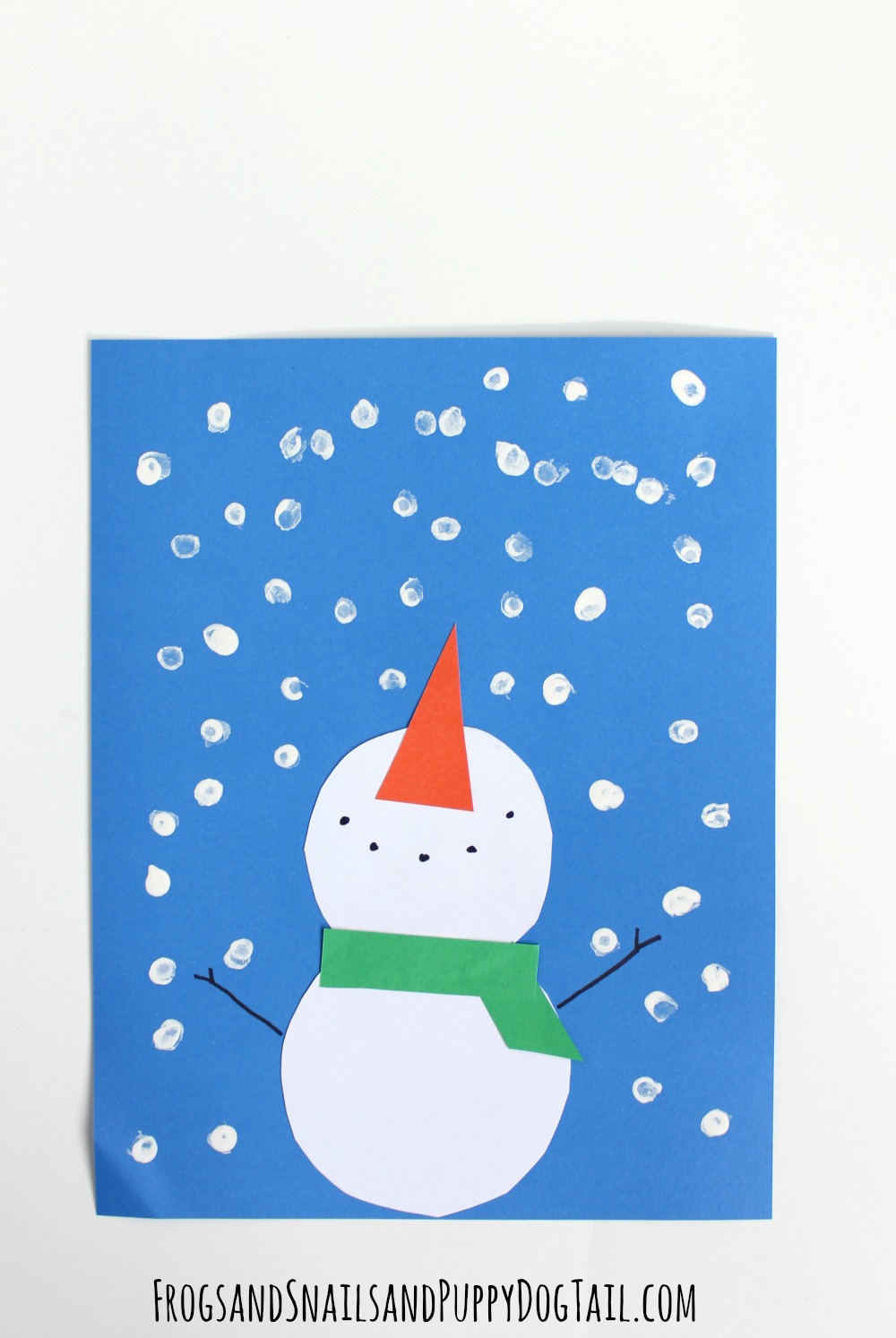 Easy Cotton Ball Snowman Craft for Kids